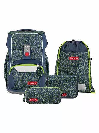 STEP BY STEP | Schultaschen Set 4tlg BASIS Green Geometric | 
